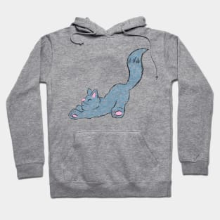 Cute Cat Stretching Yoga Illustration Hoodie